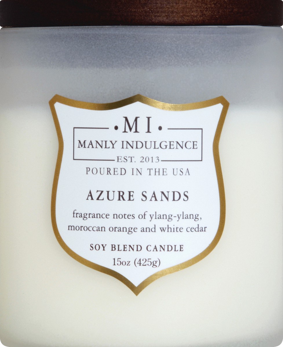 slide 1 of 3, Manly Indulgence Azure Sands Soy Blend Candle - White, 16 oz