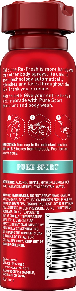 slide 3 of 4, Old Spice Pure Sport Body Spray 3.75 oz, 3.75 oz