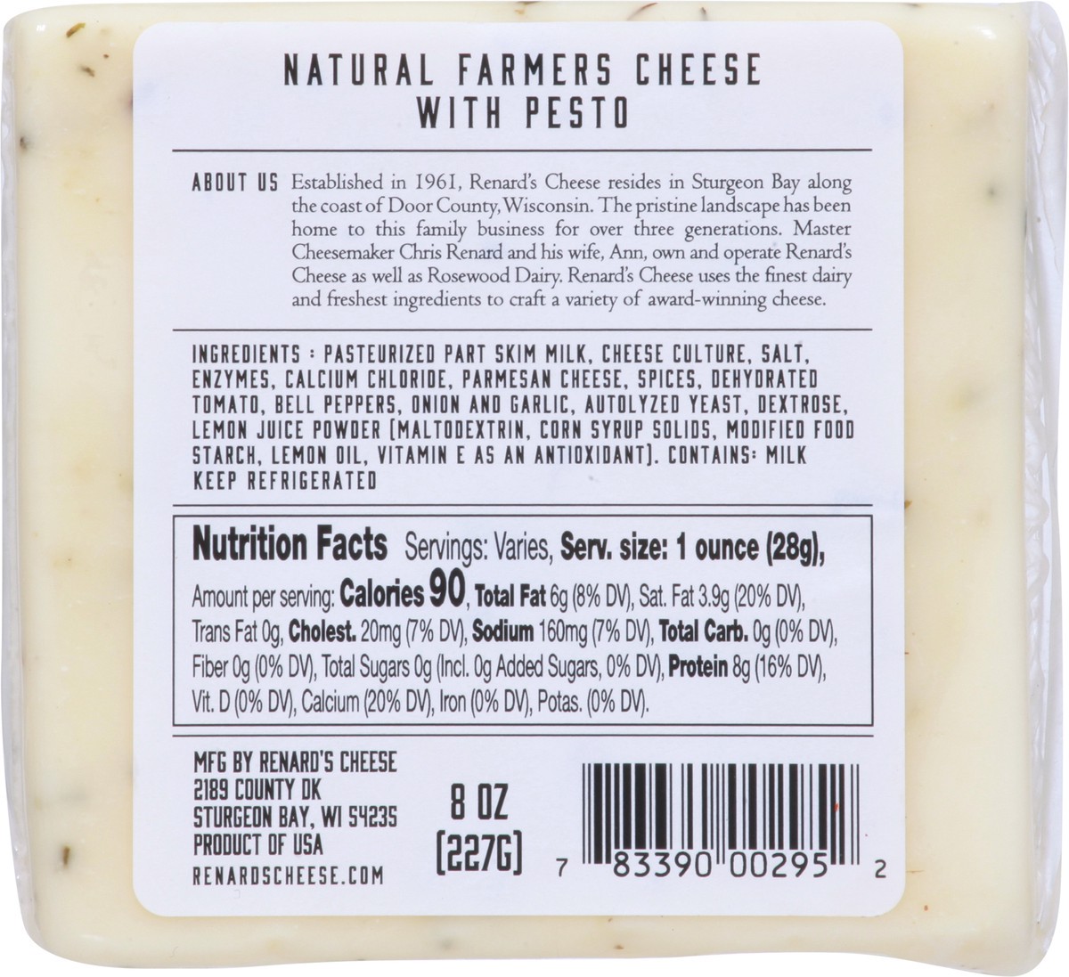 slide 9 of 9, Renards Artisan Cheese with Pesto 8 oz, 8 oz