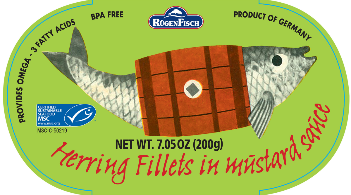slide 1 of 1, Rugen Fisch Rugenfisch Herring in Mustard Sauce, 7.05 oz