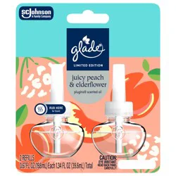 Glade PlugIns, Juicy Peach & Elderflower Scented Oil, 1.34 oz, 2 count