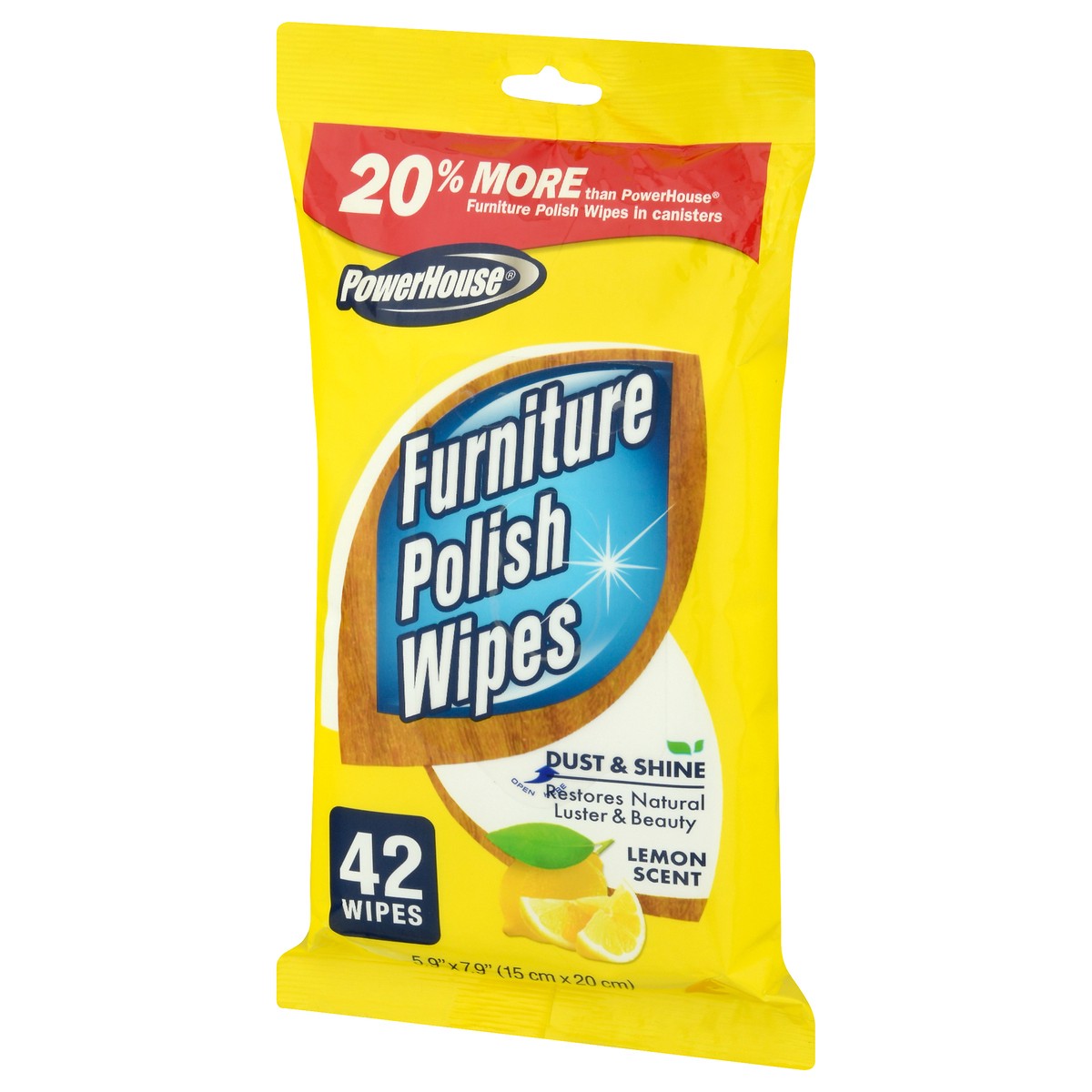 slide 3 of 9, Powerhouse Furniture Polish Wipes, 42 ct