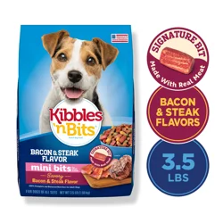 Kibbles 'n Bits Kibbles ‘n Bits Mini Bits Small Breed Savory Bacon & Steak Flavor Dry Dog Food, 3.5 lb. Bag