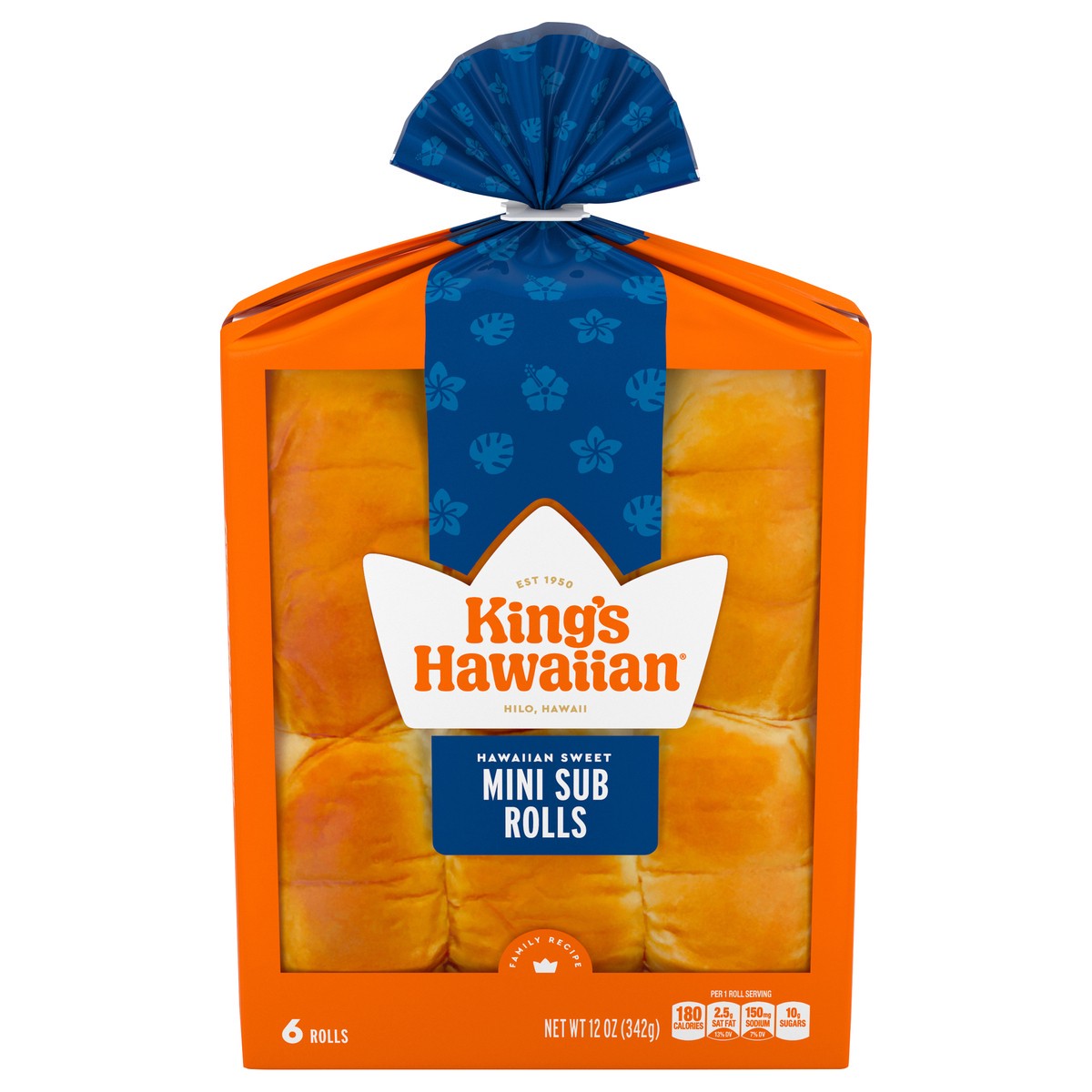 slide 1 of 2, King's Hawaiian Sweet Mini Sub Rolls, 6 Ct, 12 oz, 12 oz