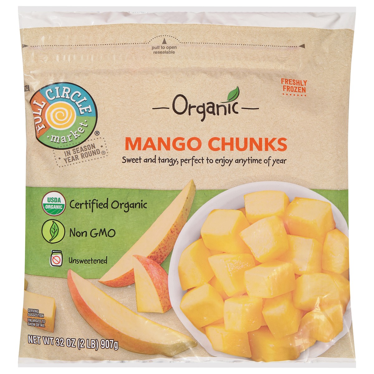 slide 1 of 14, Full Circle Market Organic Mango Chunks 32 oz, 1 ct