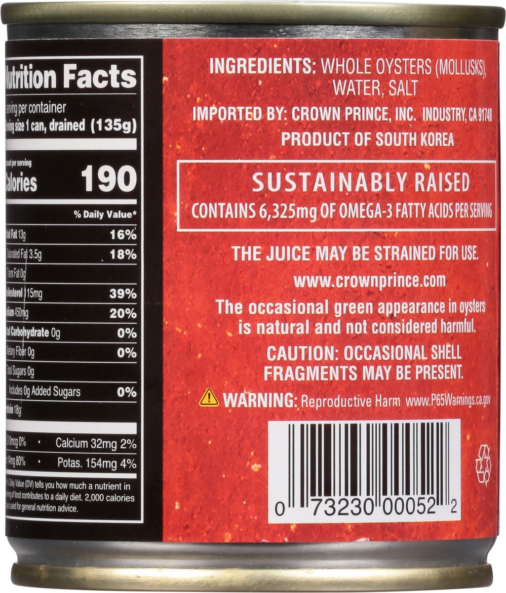 slide 8 of 9, Crown Prince Whole Oysters 8 oz, 8 oz