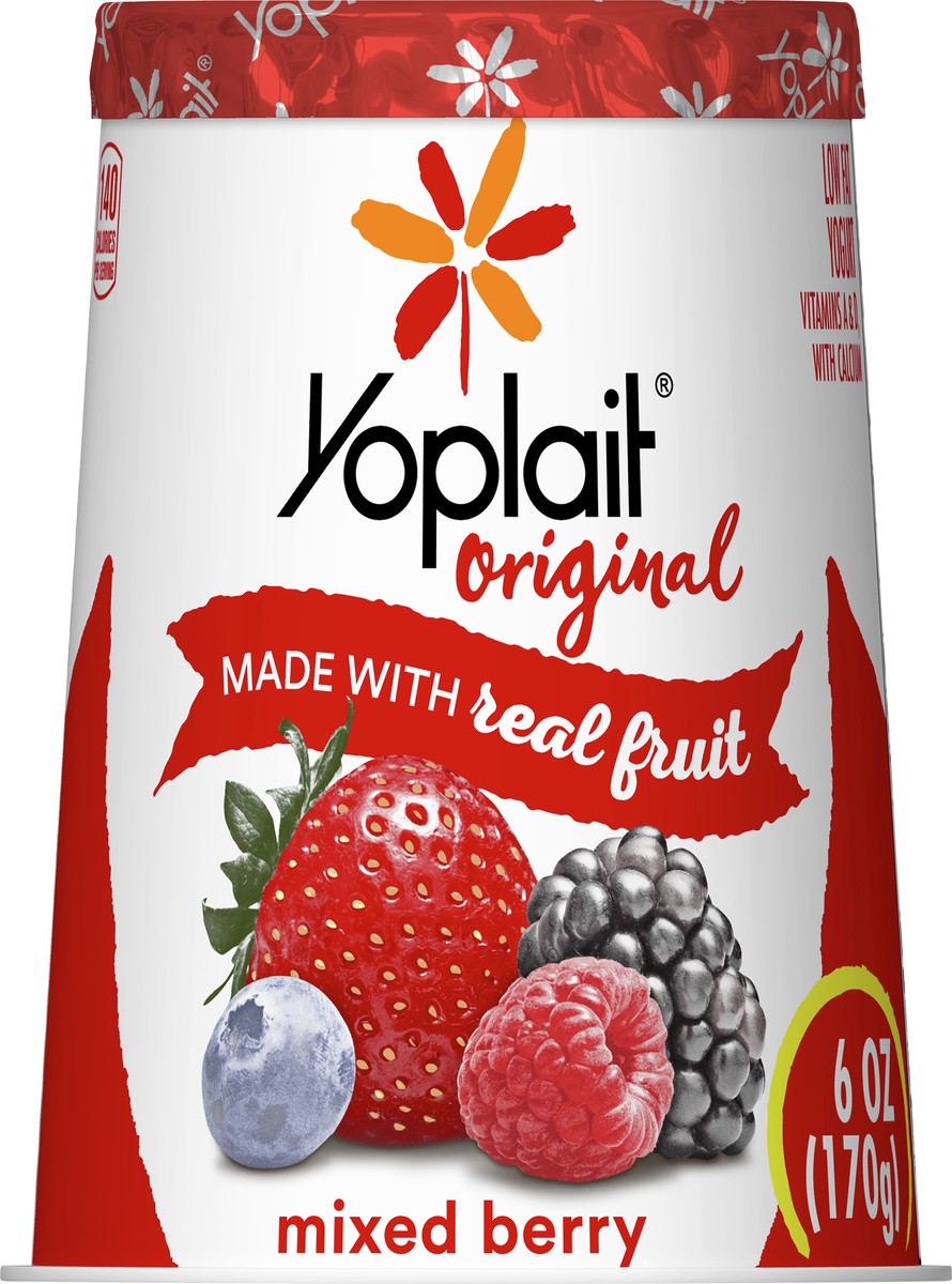 slide 6 of 9, Yoplait Original Mixed Berry Low Fat Yogurt, 6 OZ Yogurt Cup, 6 oz