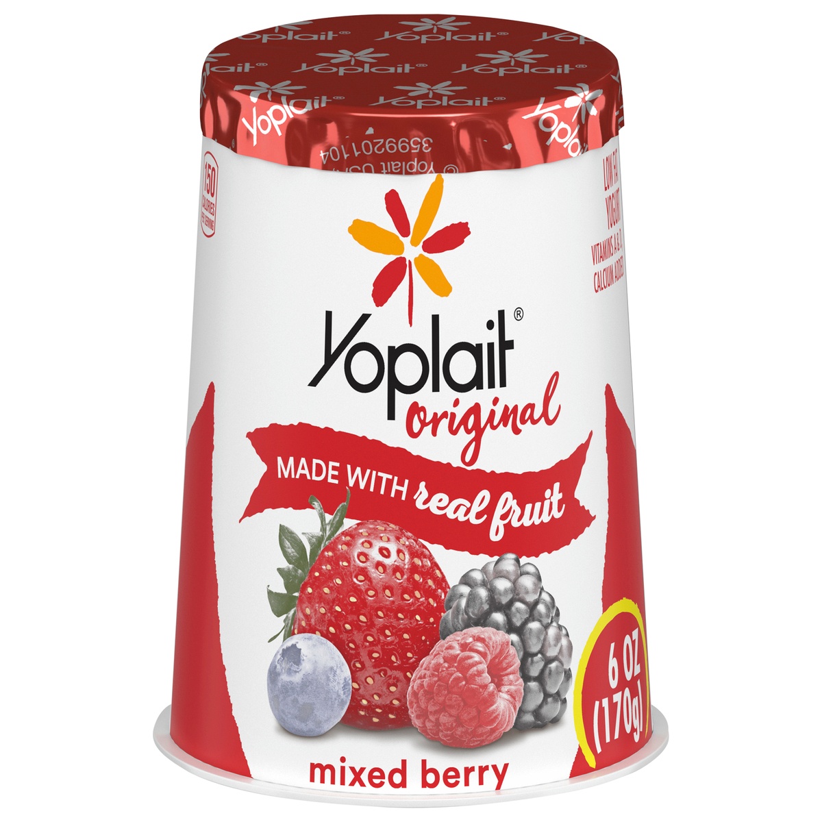 slide 1 of 1, Yoplait Original Yogurt, Mixed Berry, Low Fat Yogurt, 6 oz, 6 oz