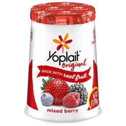 Yoplait Original Low Fat Mixed Berry Yogurt Cup, Made with Real Fruit, 6 oz