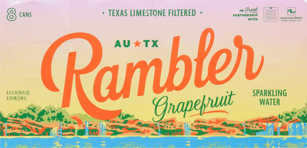 slide 10 of 15, Rambler Grapefruit Sparkling Water Can - 8 ct, 8 ct