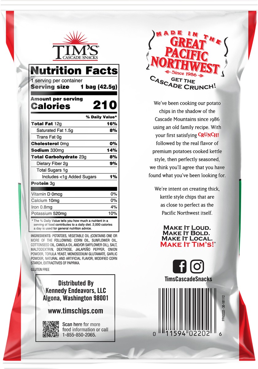 slide 4 of 7, Tim's Tims Cascade Jalapeno, 1.5 oz