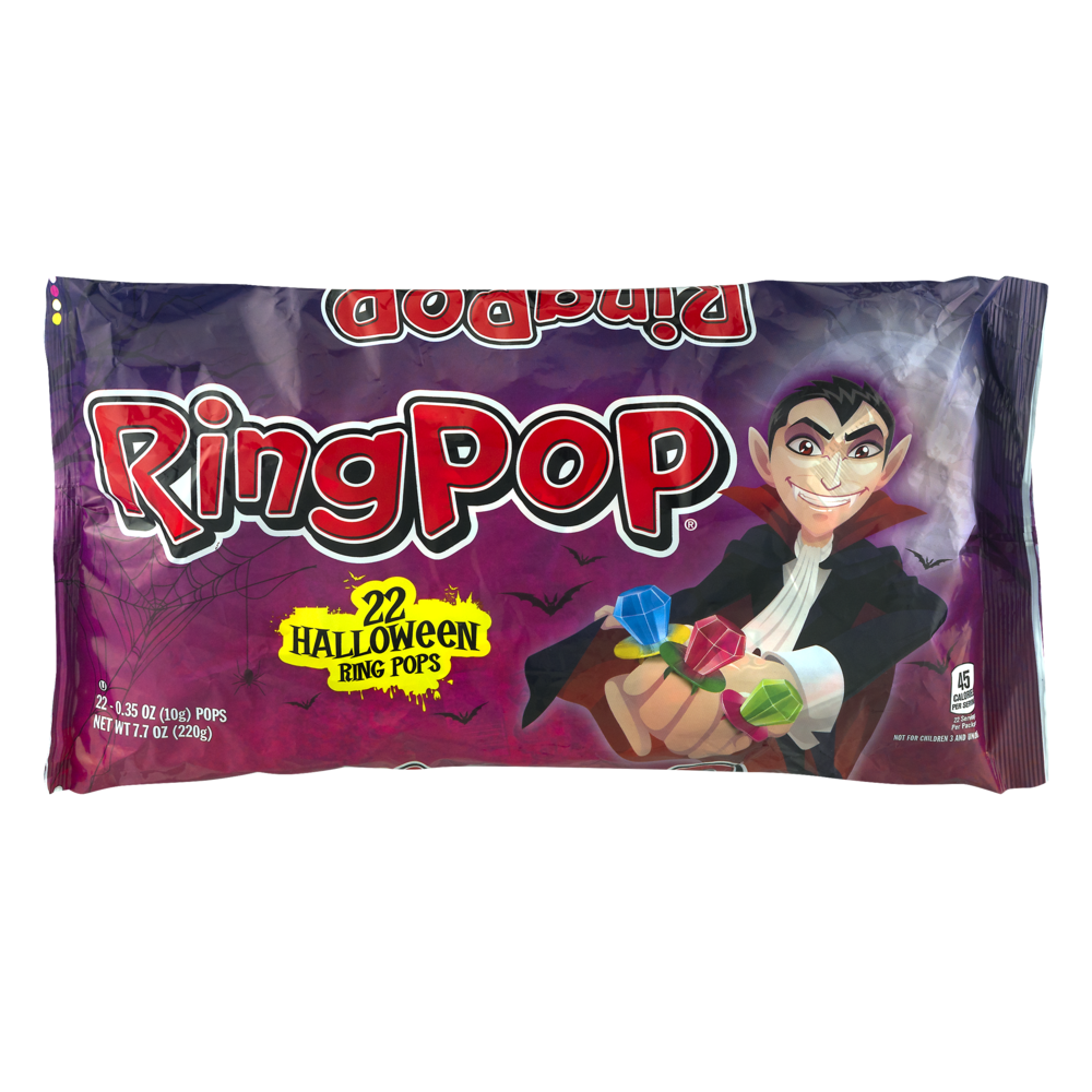 slide 1 of 1, Topps Ring Pop Halloween Laydown Bag, 7.7 oz