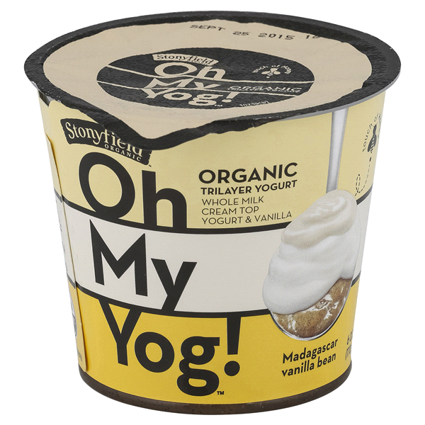 slide 1 of 1, Stonyfield Organic Oh My Yog! Madagascar Vanilla Bean Yogurt, 5.3 oz