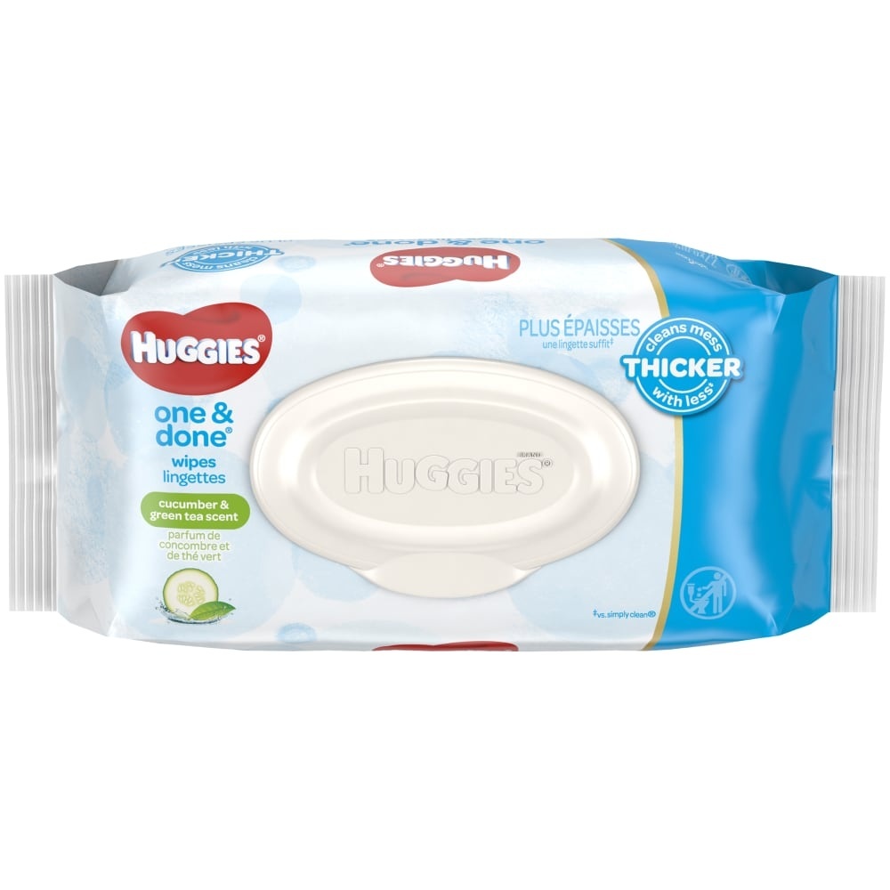 slide 1 of 1, Huggies One Done Scented Baby Wipes Hypoallergenic Disposable Fliptop Pack, 56 ct