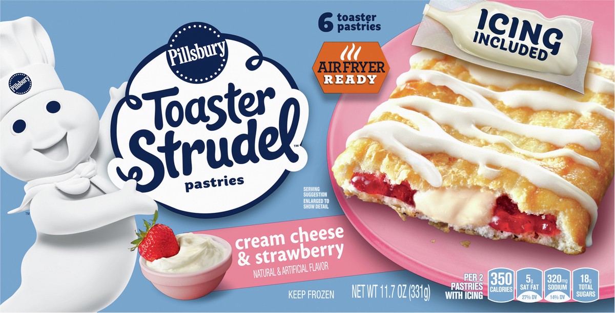 slide 4 of 13, Toaster Strudel Pastries, Cream Cheese & Strawberry, 6 ct, 11.7 oz, 6 ct