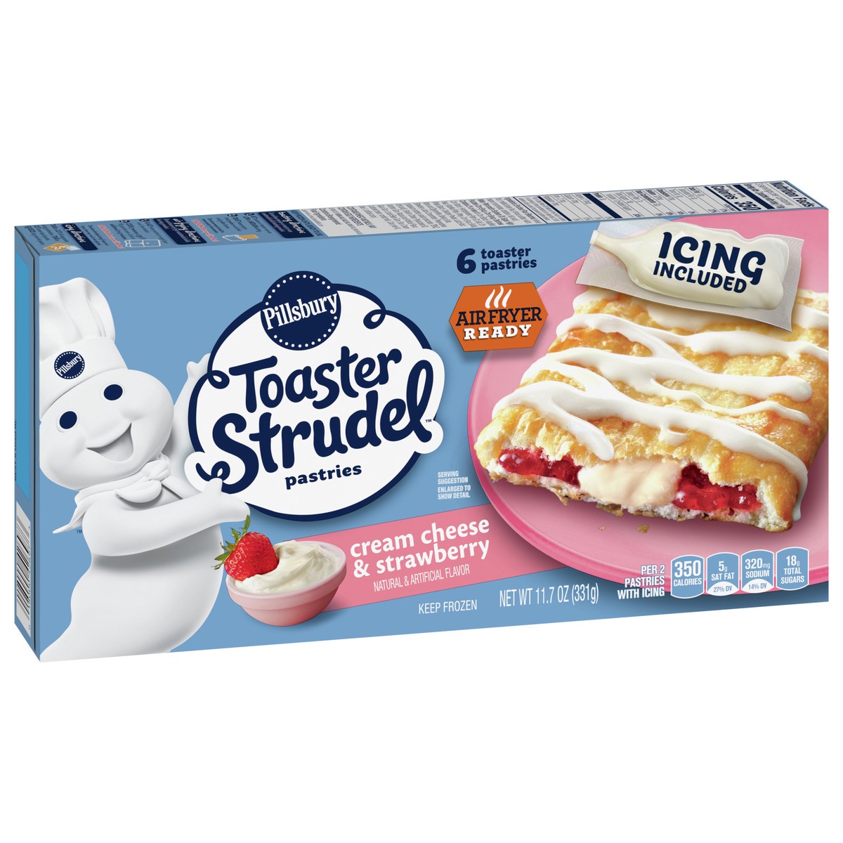 slide 2 of 13, Toaster Strudel Pastries, Cream Cheese & Strawberry, 6 ct, 11.7 oz, 6 ct
