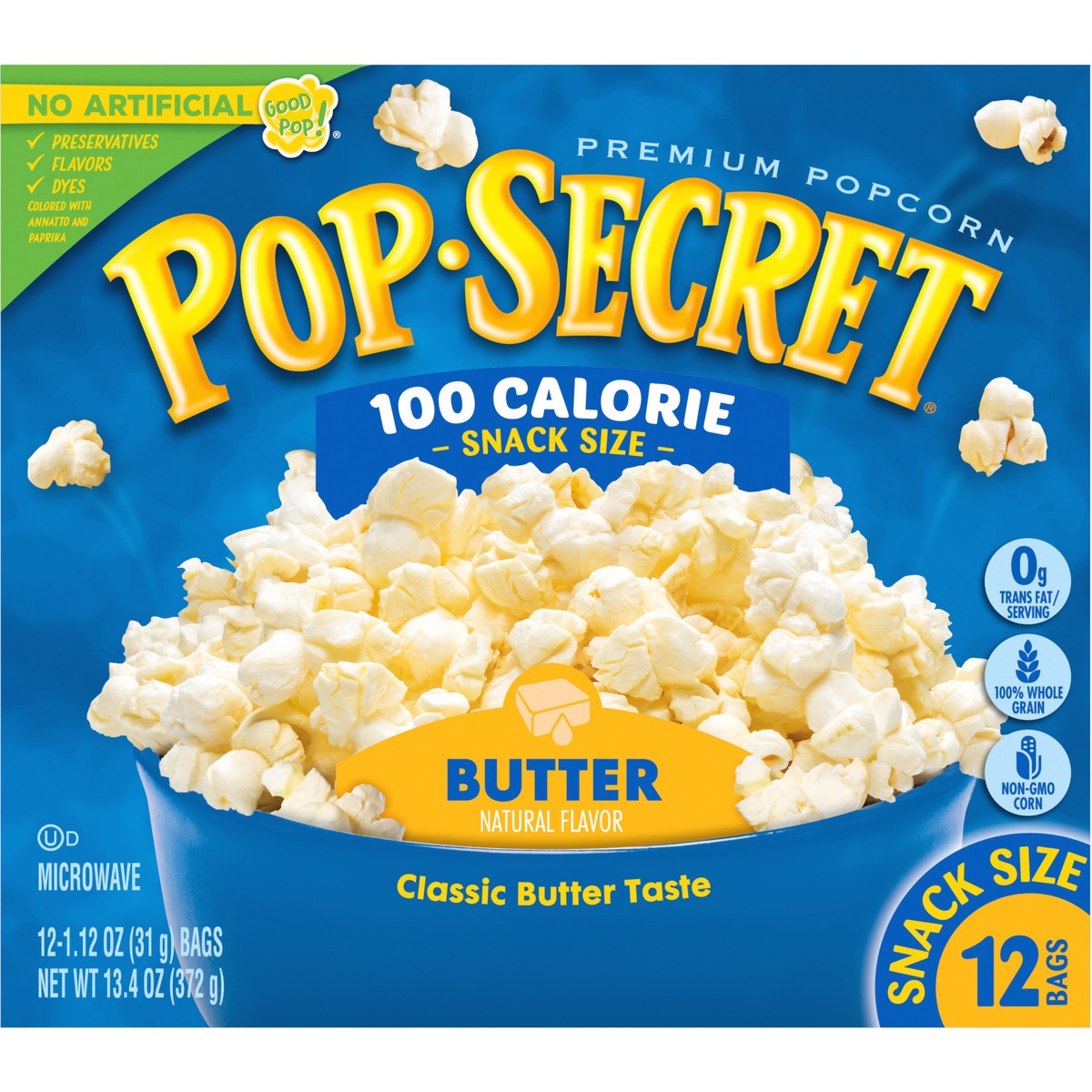 slide 10 of 11, Pop-Secret 100 Calorie Snack Size Butter Popcorn, 12 ct; 1.12 oz