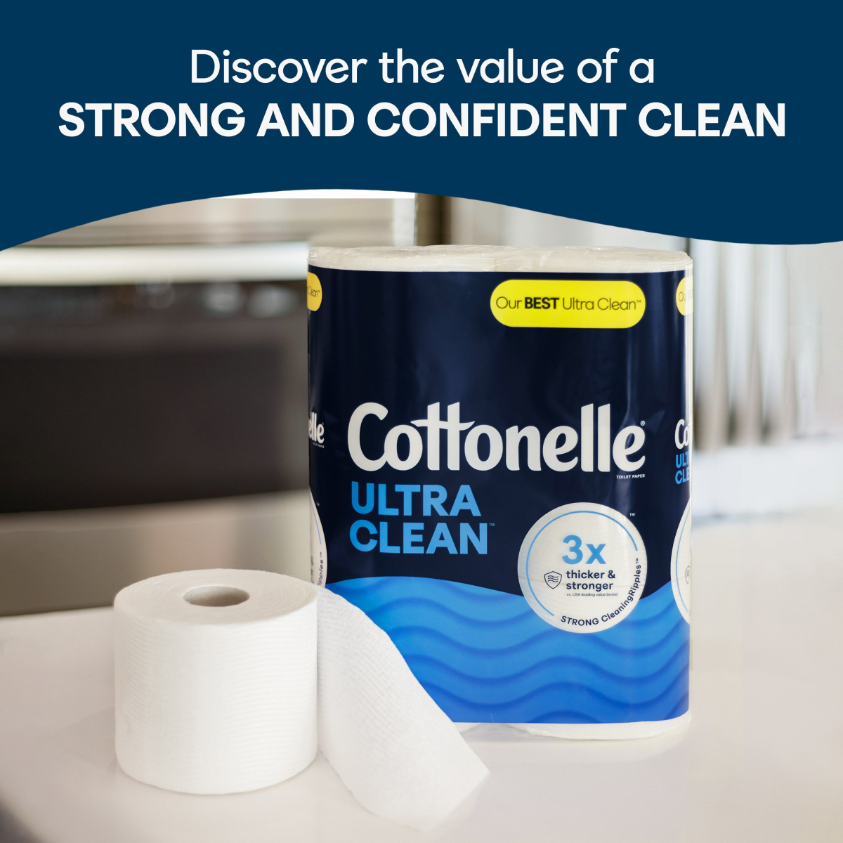slide 25 of 29, Cottonelle Ultra Clean Toilet Paper, Strong Toilet Tissue, 6 Mega Rolls (6 Mega Rolls = 24 Regular Rolls), 284 Sheets Per Roll, 6 ct