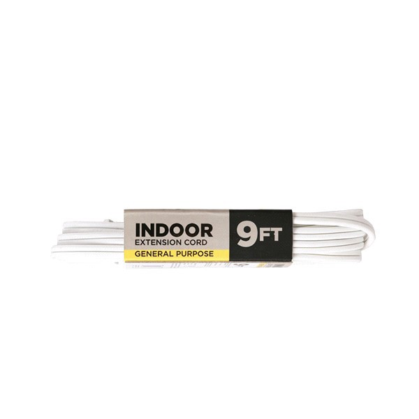slide 8 of 9, 16/2 SPT-2 3 Outlet Indoor Extension Cord, White, 9 ft