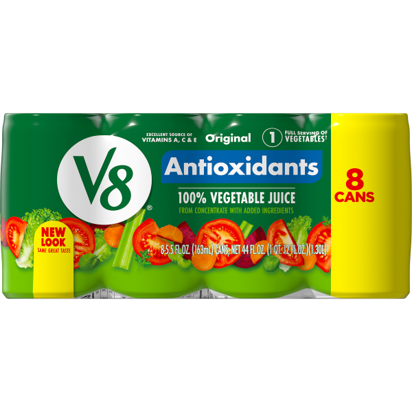 slide 12 of 29, V8 Original Essential Antioxidants 100% Vegetable Juice, 44 oz