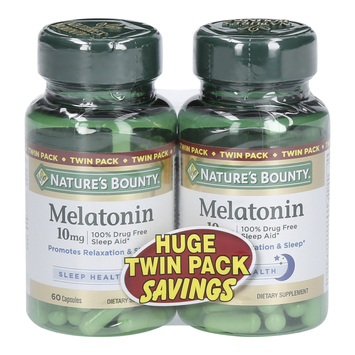 slide 1 of 13, Nature's Bounty Melatonin Twin Pack, 60+, 120 ct