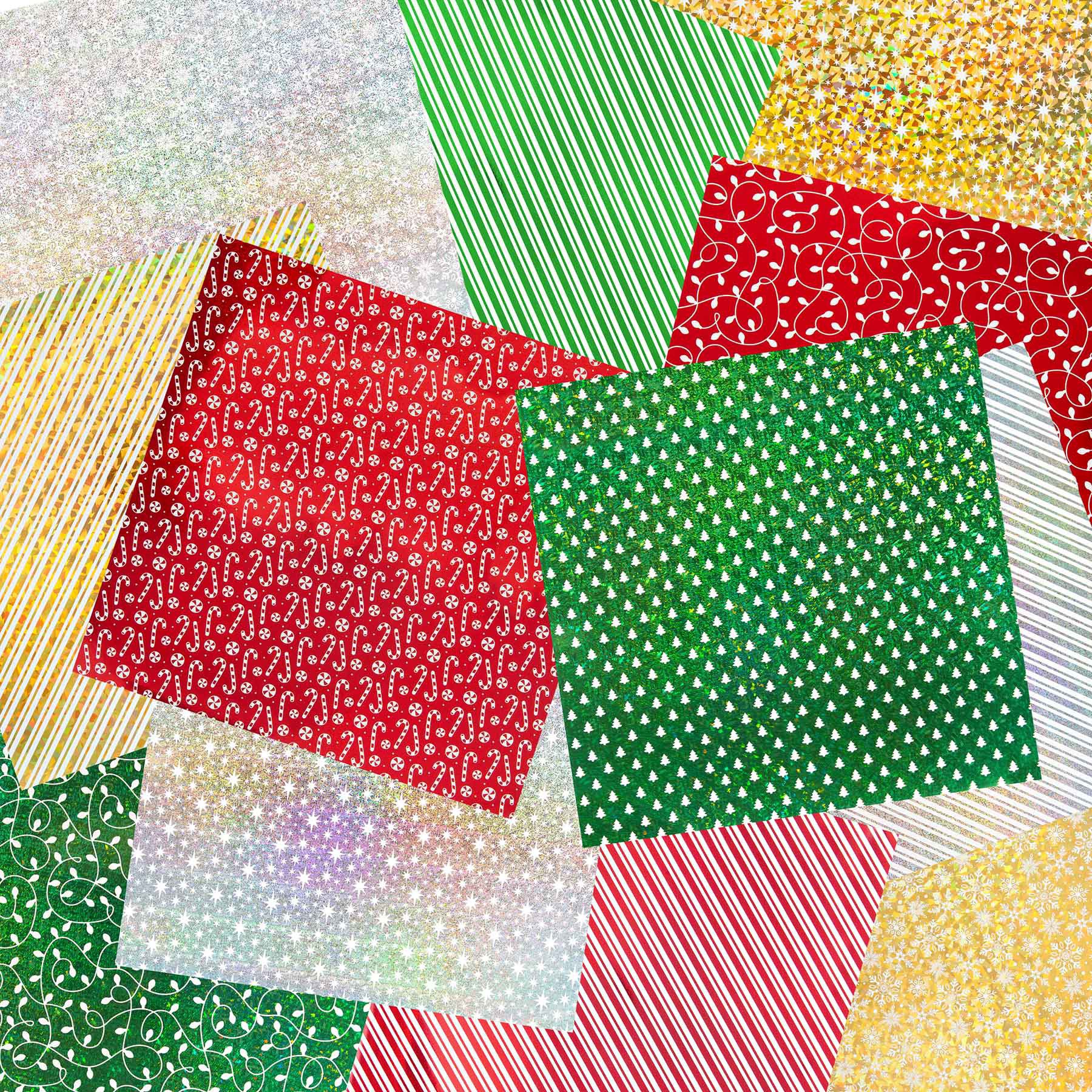 slide 3 of 3, 12" X 12" Christmas Foils Paper Pad By Recollections, 12 in x 12 in