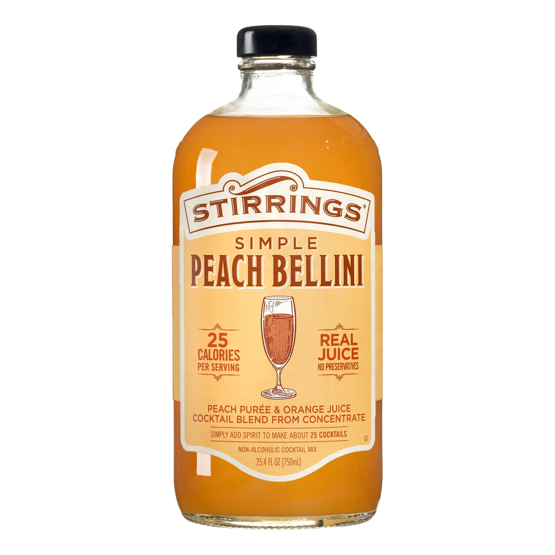 slide 1 of 2, Stirrings Peach Bellini - 750 ml, 25.4 oz