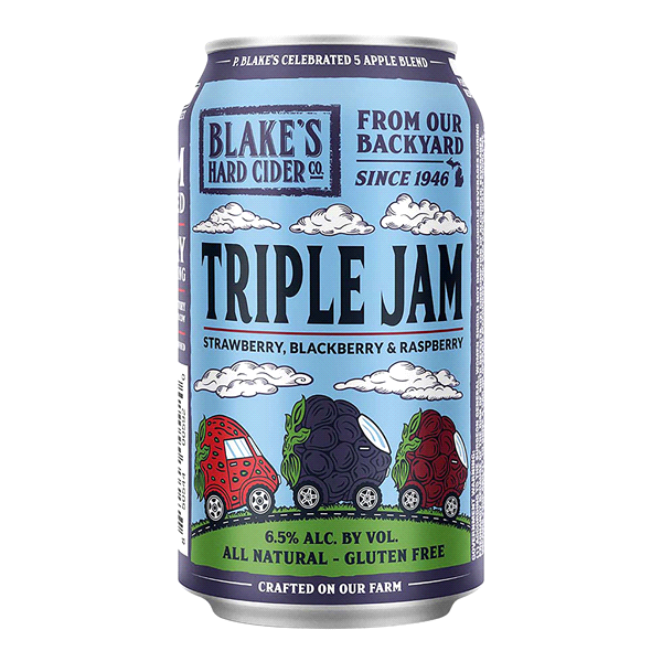 slide 1 of 1, Blake's Triple Jam Hard Cider, Strawberry, Blackberry & Raspberry, 12 oz