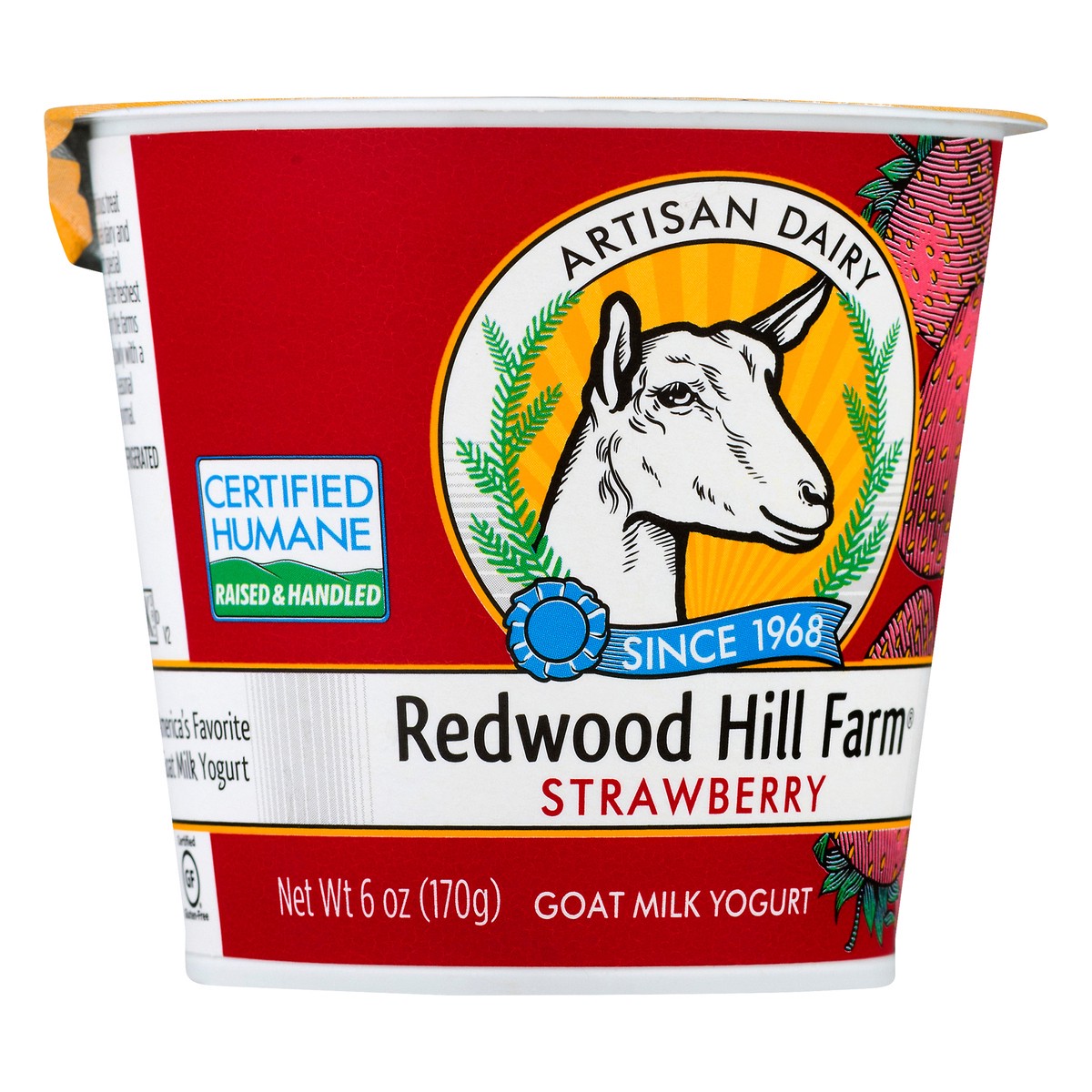 slide 9 of 9, Redwood Hill Farm Yogurt,Goat,Strawberry, 6 oz