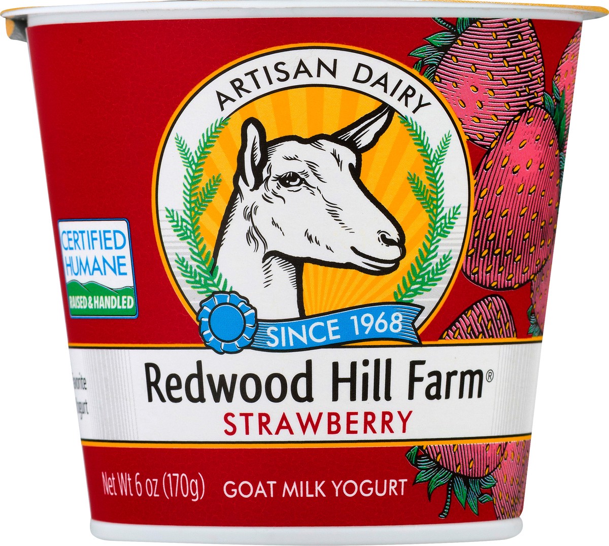 slide 1 of 9, Redwood Hill Farm Yogurt,Goat,Strawberry, 6 oz