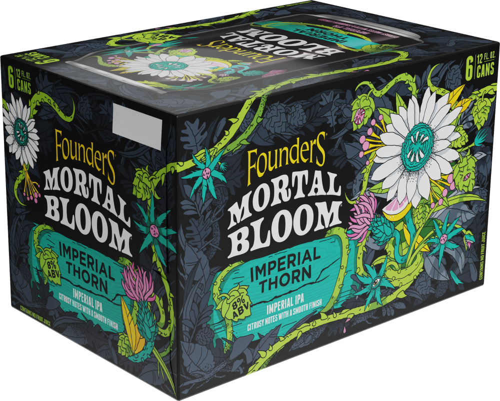 slide 2 of 4, Founders Brewing Co. Mortal Bloom Imperial Thorn, 6 Pack, 12 Fl Oz Cans, 8% ABV, 6 ct; 12 oz