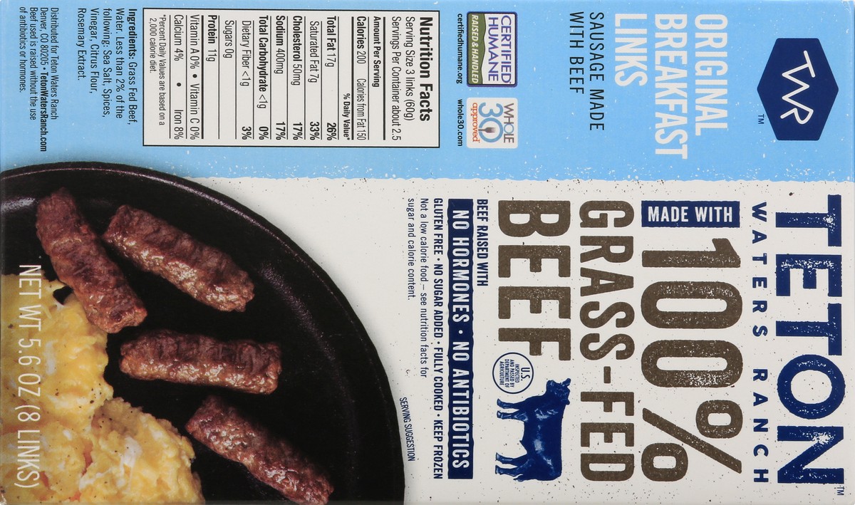 slide 8 of 12, Teton Waters Ranch Original Breakfast Sausage, 5.6 oz