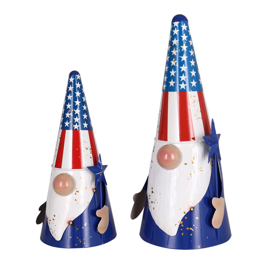 slide 1 of 1, Hd Designs Outdoors Americana Metal Gnomes, 2 ct