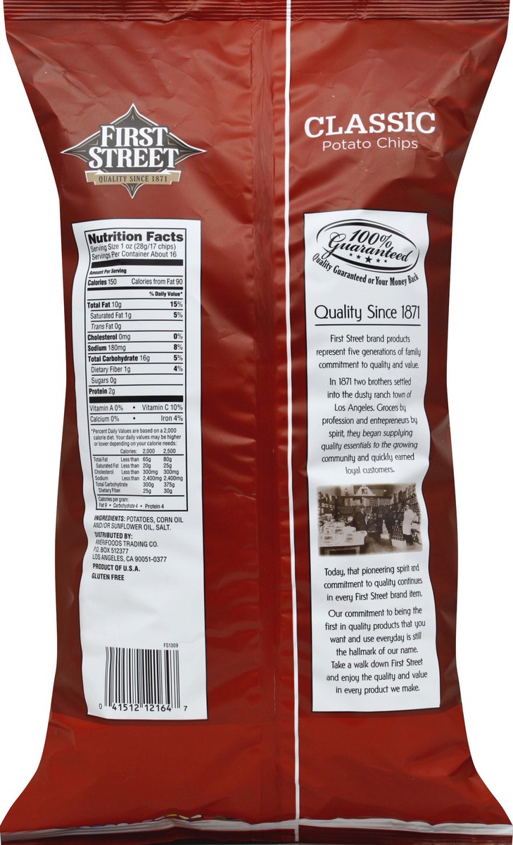 slide 6 of 6, First Street Classic Potato Chips, 16 oz