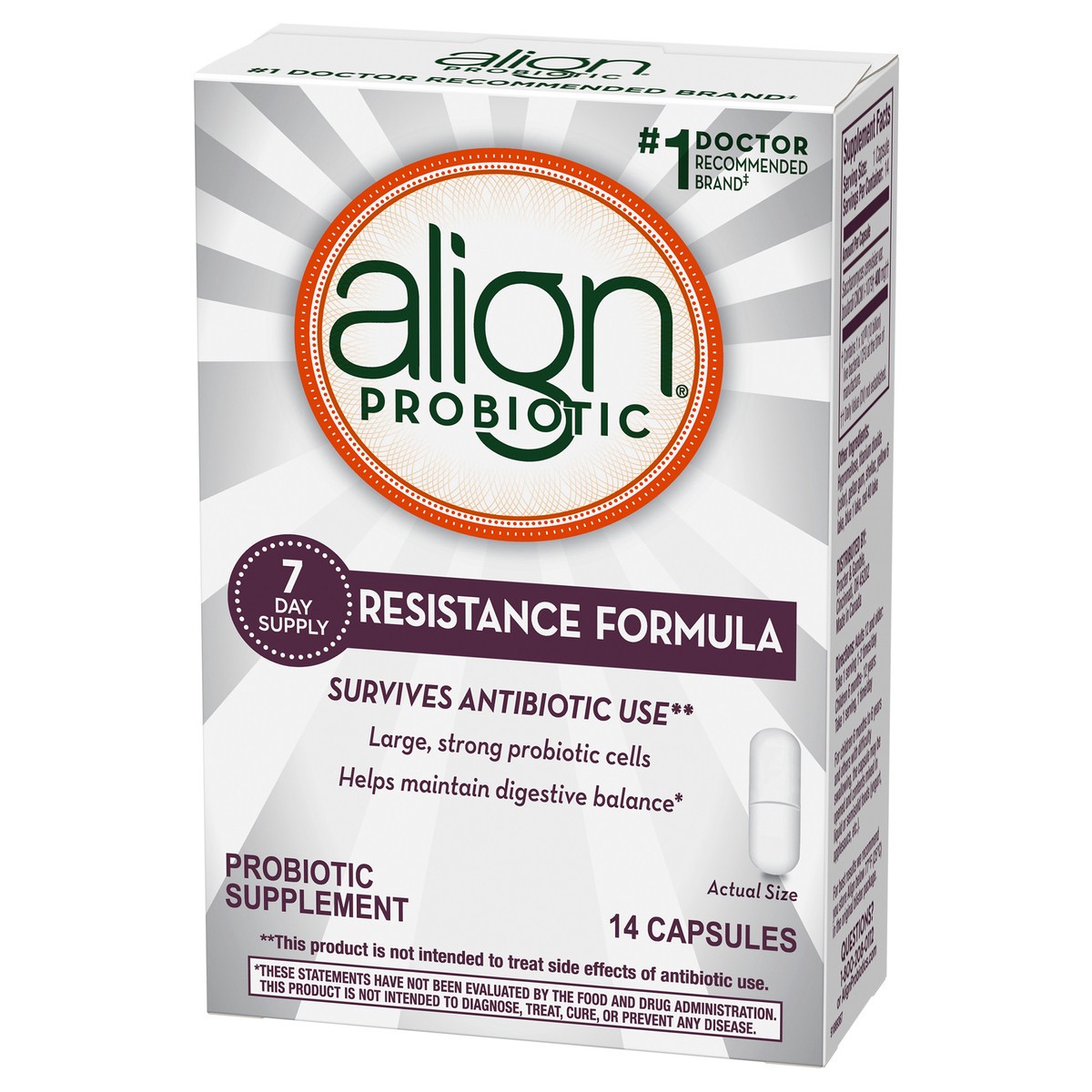 slide 2 of 3, Align Capsules Resistance Formula Probiotic 14 ea, 14 ct