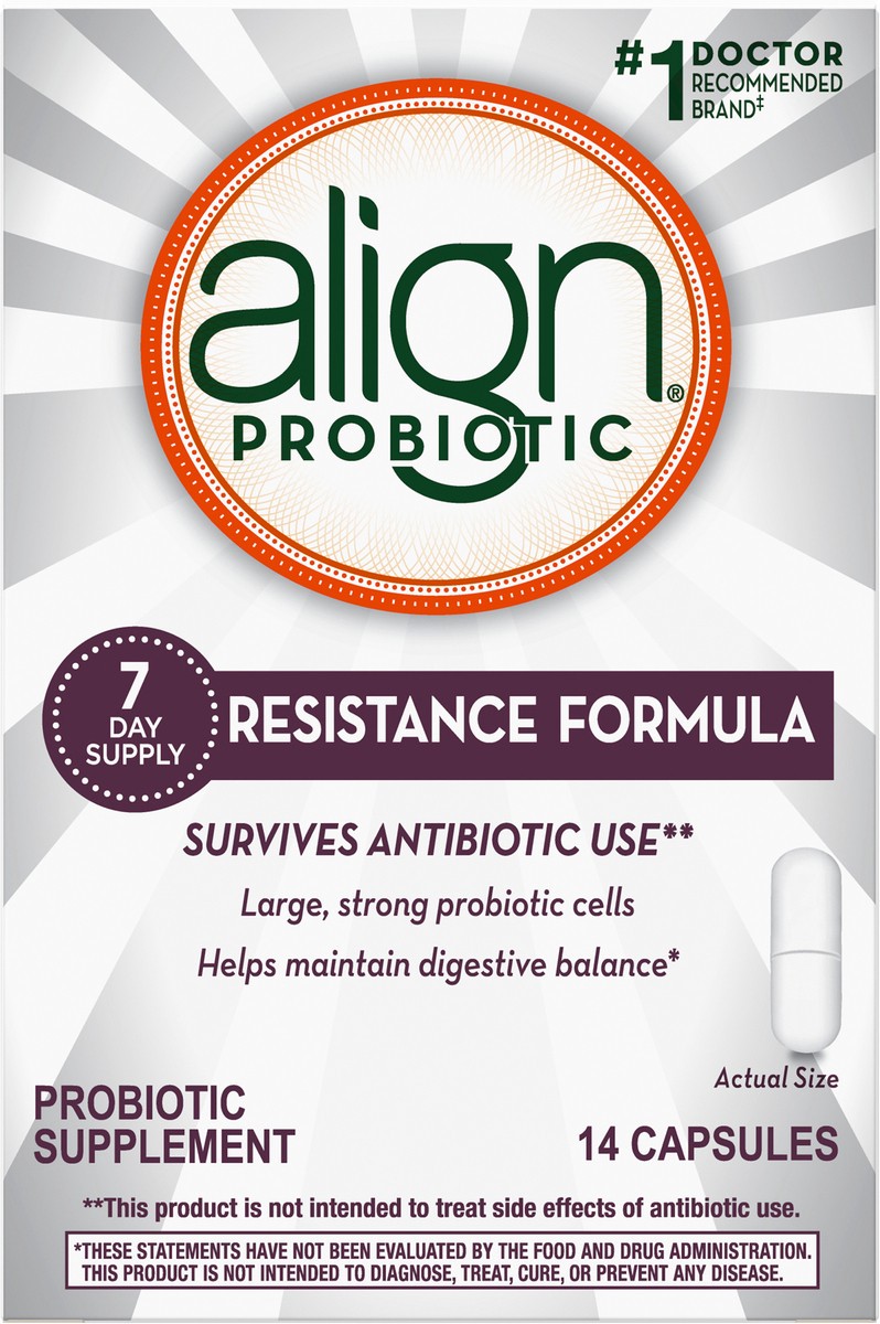 slide 3 of 3, Align Capsules Resistance Formula Probiotic 14 ea, 14 ct