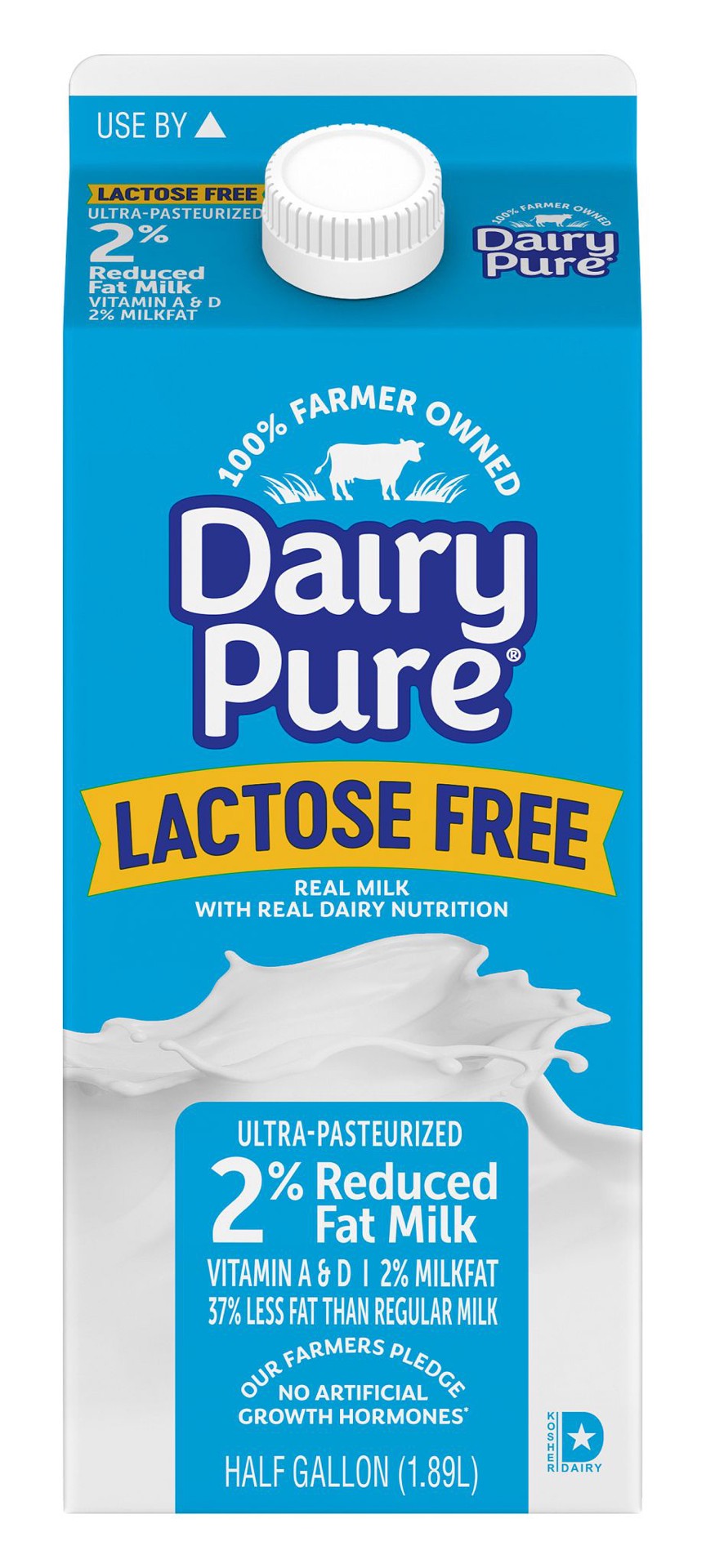 slide 1 of 1, Dairy Pure Ultra Pasteurized 2% Lactose Free Milk with Vitamin A and D, Reduced Fat Milk Carton - Half Gallon, 1/2 gal