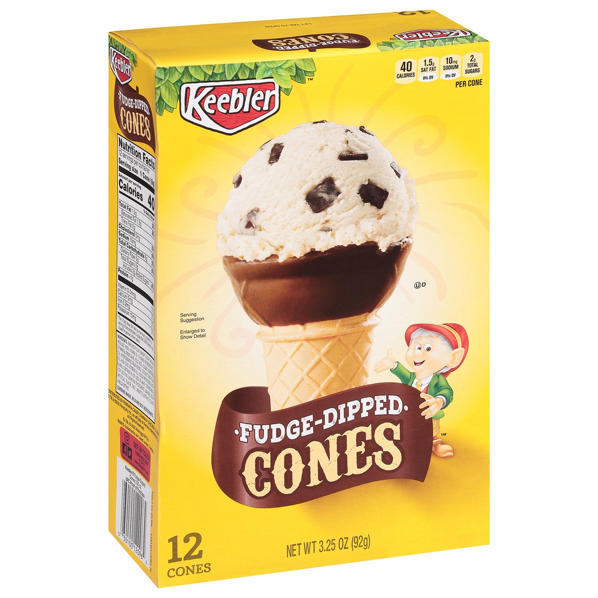 slide 2 of 9, Keebler Fudge-Dipped Cones 12 ea, 12 ct
