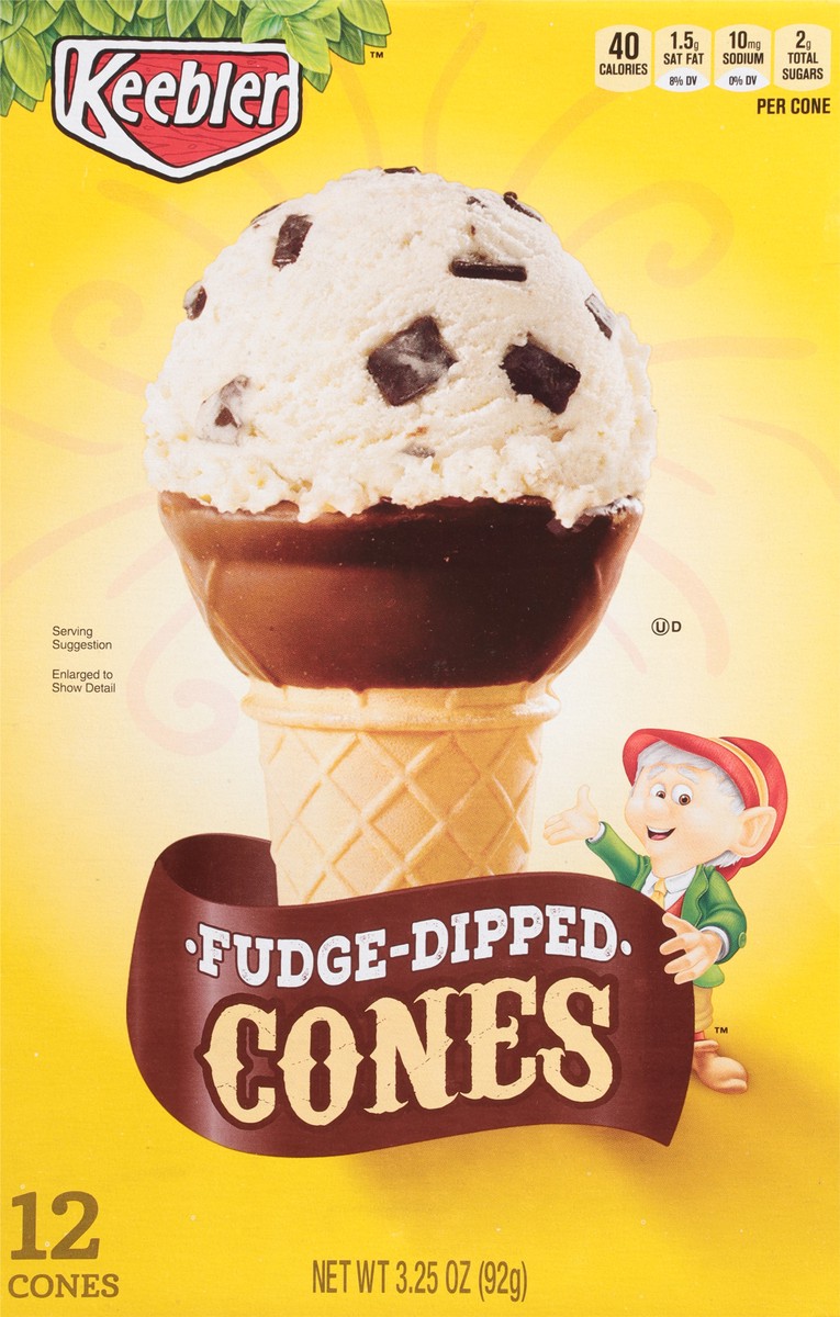 slide 5 of 9, Keebler Fudge-Dipped Cones 12 ea, 12 ct