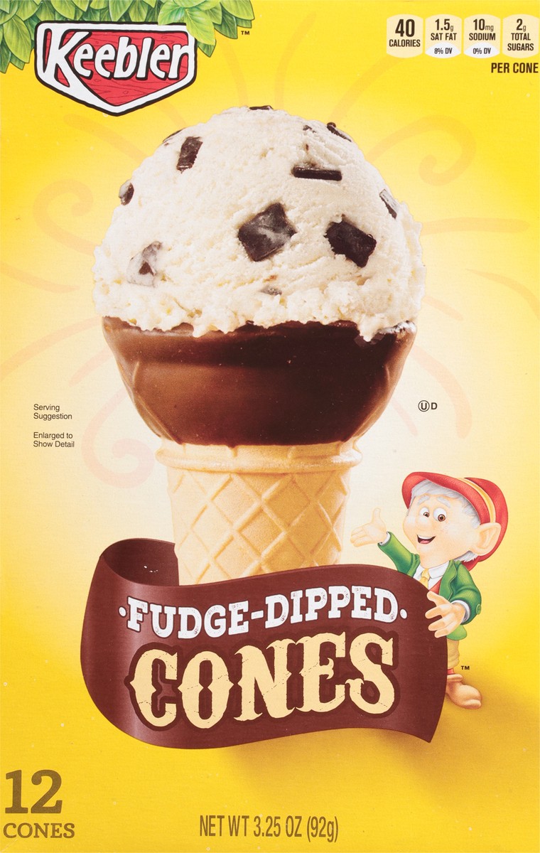 slide 6 of 9, Keebler Fudge-Dipped Cones 12 ea, 12 ct