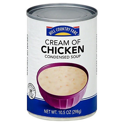 slide 1 of 1, Hill Country Fare Condensed Cream of Chicken Soup, 10.5 oz