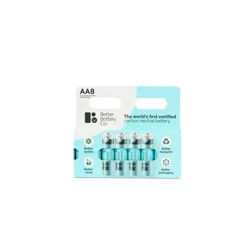 Better Battery Co. 8pk Alkaline AA Household Batteries