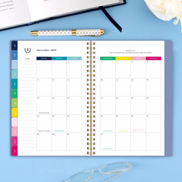 slide 2 of 9, 2025 Simplified By Emily Ley For At-A-Glance Weekly/Monthly Planner, 5-1/2"" X 8-1/2"", French Blue, January To December, El36-200, 1 ct