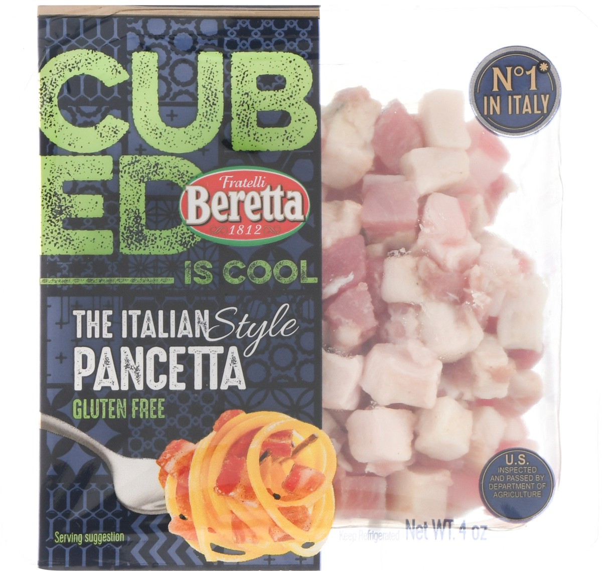 slide 8 of 9, Fratelli Beretta Beretta cubed pancetta, 4 oz