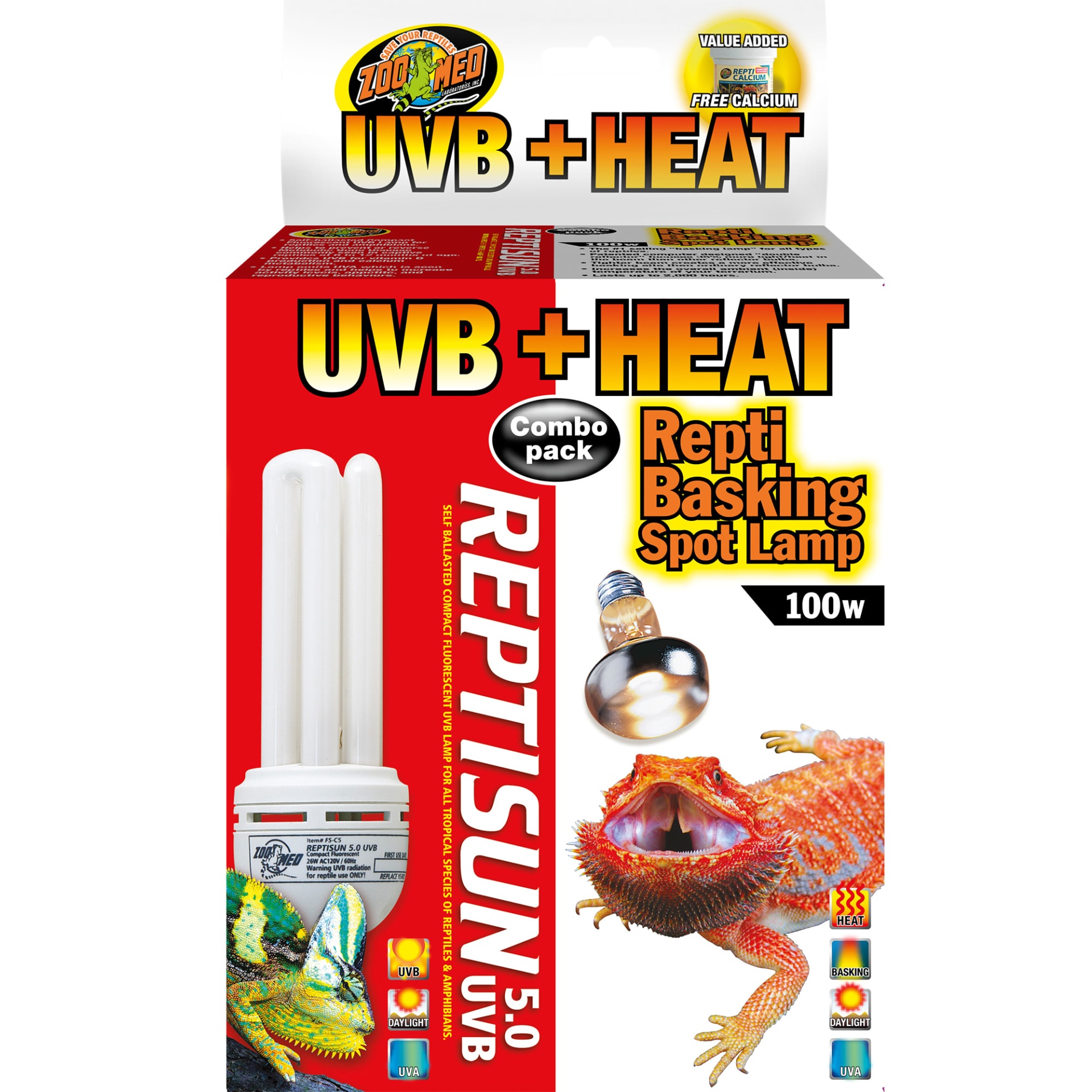 slide 1 of 1, Zoo Med Heat & UVB Combo Pack, 1 ct