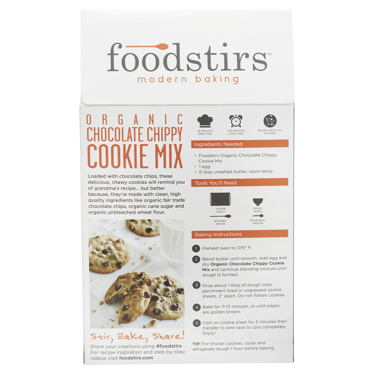 slide 2 of 2, Foodstirs Organic Chocolate Chippy Cookie Mix, 14.5 oz