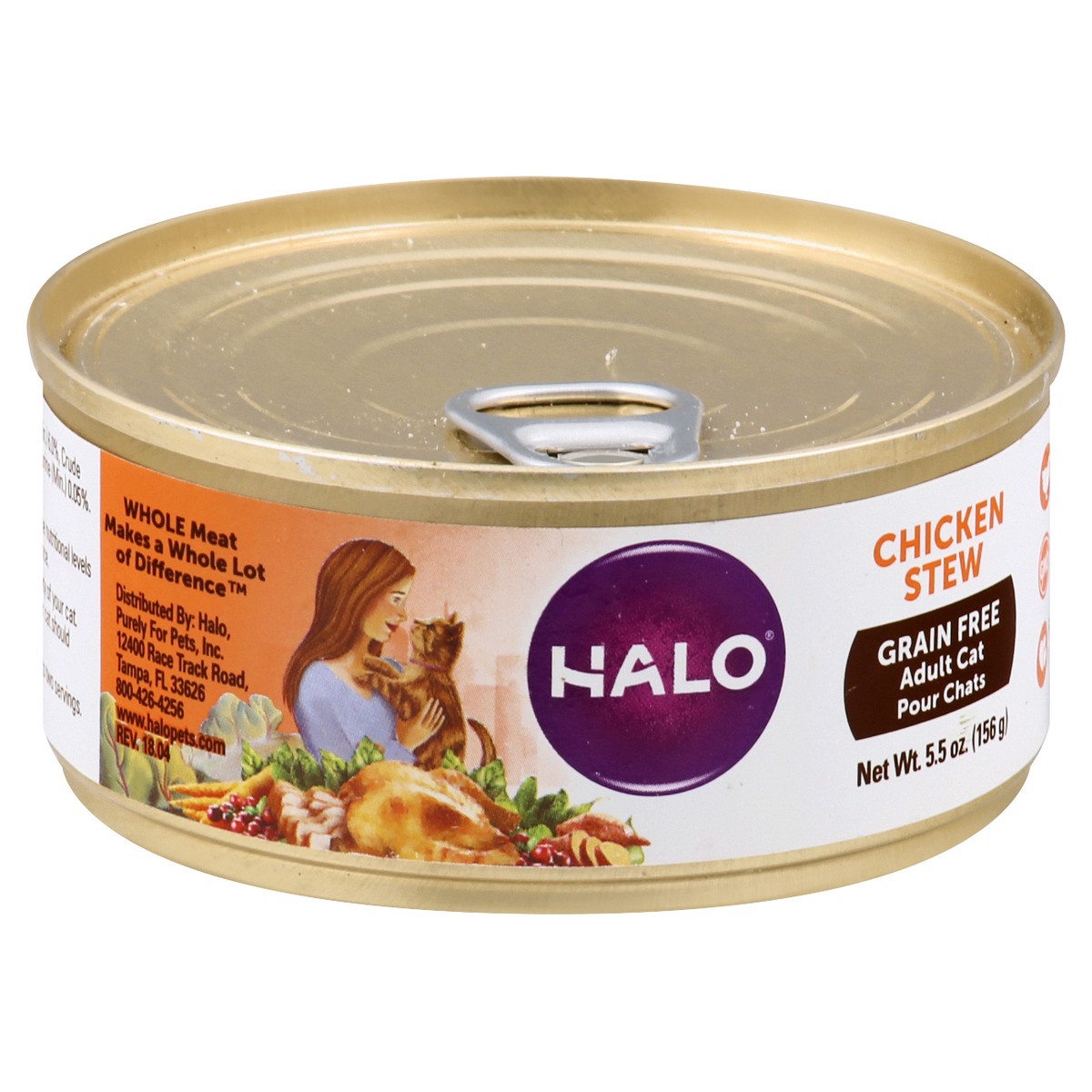 slide 2 of 9, Halo Grain Free Adult Chicken Stew Cat Food 5.5 oz, 5.5 oz