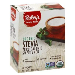 Raley's Organic Stevia Sweetener, Zero Calorie - 40 ct