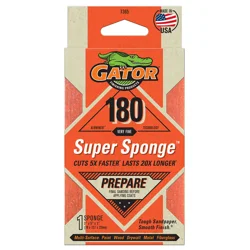 Rustoleum Gator 3-Inch x 5-Inch x 1-Inch Premium Multi-Surface Sanding Super Sponge - 7365, 180 Grit
