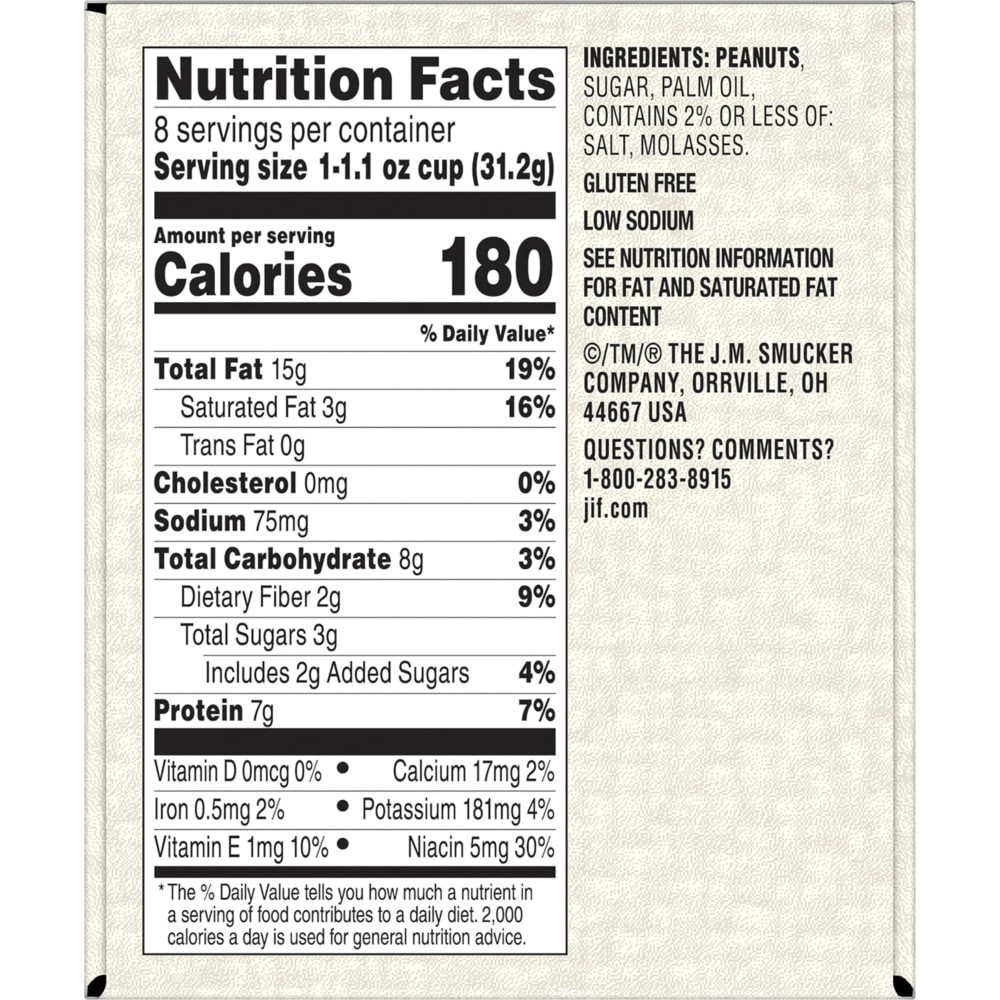 slide 2 of 4, Jif To Go Natural Peanut Butter Snack Cups, 8 ct / 1.1 oz